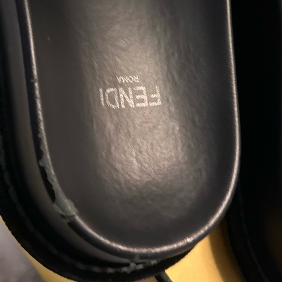 FENDI ROMA ITALY POOL SLIDES SANDALS FF LAMBS SHEARLING FUR - Picture 3 of 6